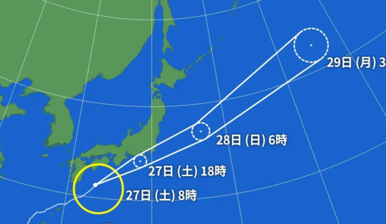 台風７号通過中